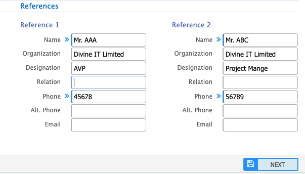 Candidate References